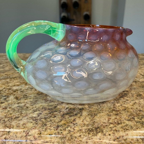 Victorian thumb print opalescent pitcher - Picture 2 of 10